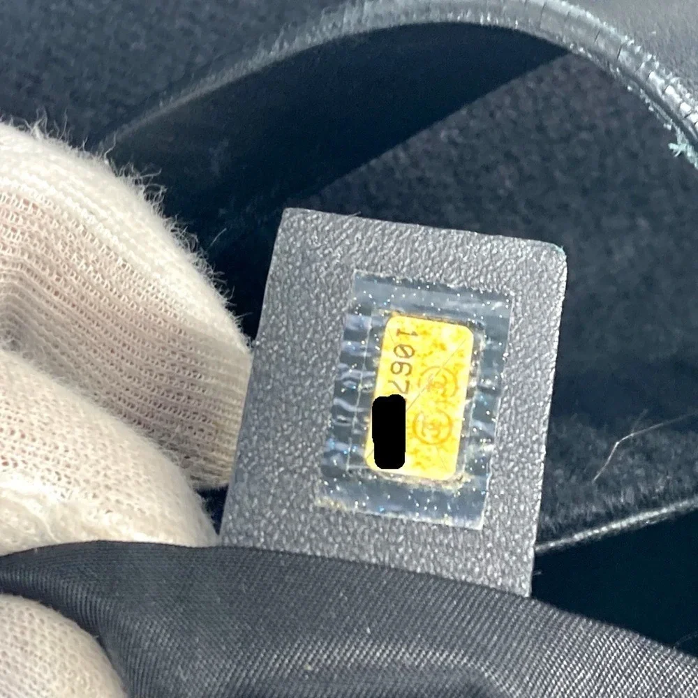 CHANEL Black Leather Logo Shoulder Bag